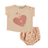 Tocoto Vintage Pink Flame Baby Hearts T-Shirt & Bloomer Set
